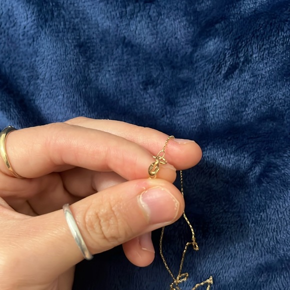 Solid 14K Italy Yellow Gold 18” Staple Chain Necklace 0.7 grams - Picture 4 of 5